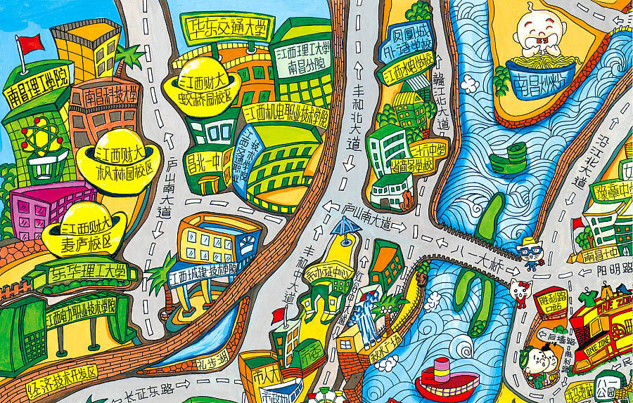 东港手绘地图景区的历史见证